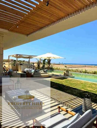 Last VIP palace, first row on the sea (907 sqm), ready for viewing in Sidi Heneish by Al Abd, near Hacienda Heneish, Almaza Bay, and Silver Sands.