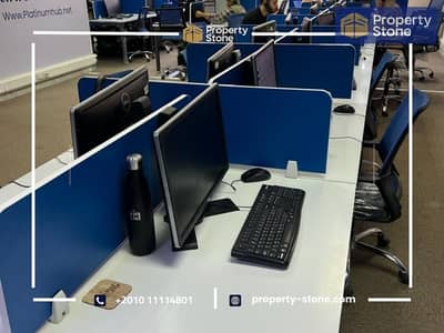 Fully furnished and equipped administrative office for rent in Maadi, 450 square meters, close to services and transportation.