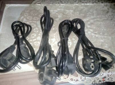 4 كابلات شاشة وكيسة كمبيوتر اصلية وجودة عالية - pc cable