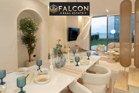 In the best location on the North Coast, in the heart of New Alamein, next to the Marina, a chalet for sale, first row, sea, finished with furniture,
