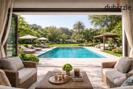 Standalone villa with a stunning view for sale with only a 10% down payment in the most prestigious villa community in Zayed.