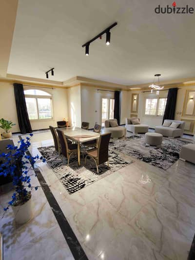 Apartment for rent, suitable for administrative or residential use, in Al Banafsej Villas, 3 rooms, living room, garden view