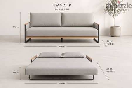 Luxury Sofa Bed Set (160 + 80 cm) – Space Saving كنبة سرير