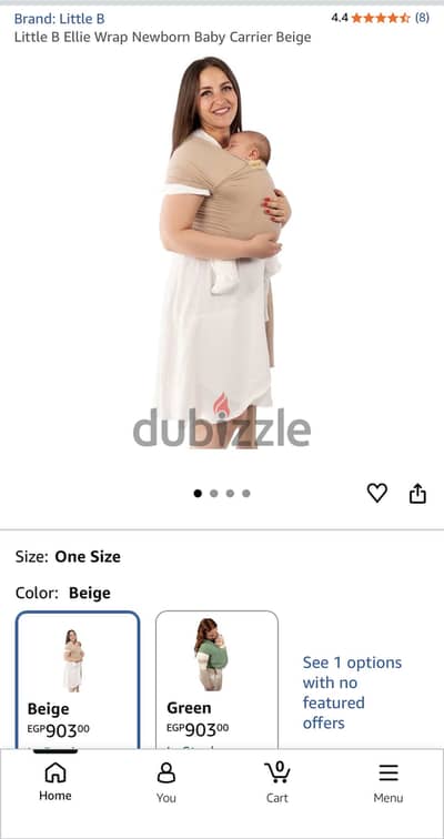 Little B Ellie Wrap Newborn Baby Carrier Beige