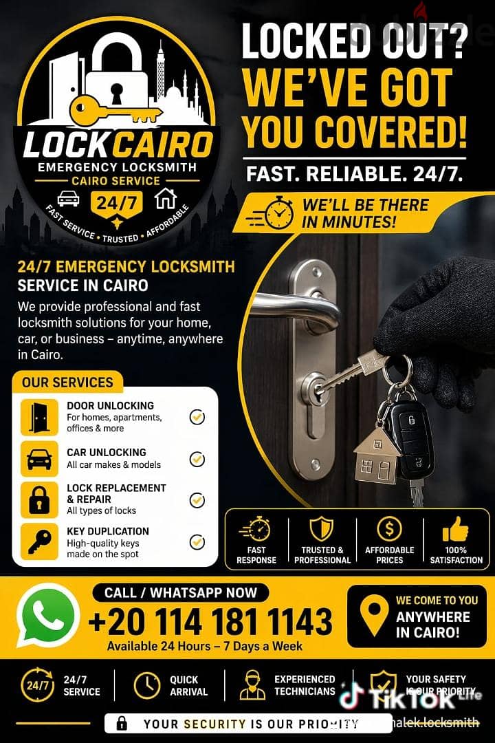 Fast Door Opening Cairo Locked out in Cairo? Fast help 5