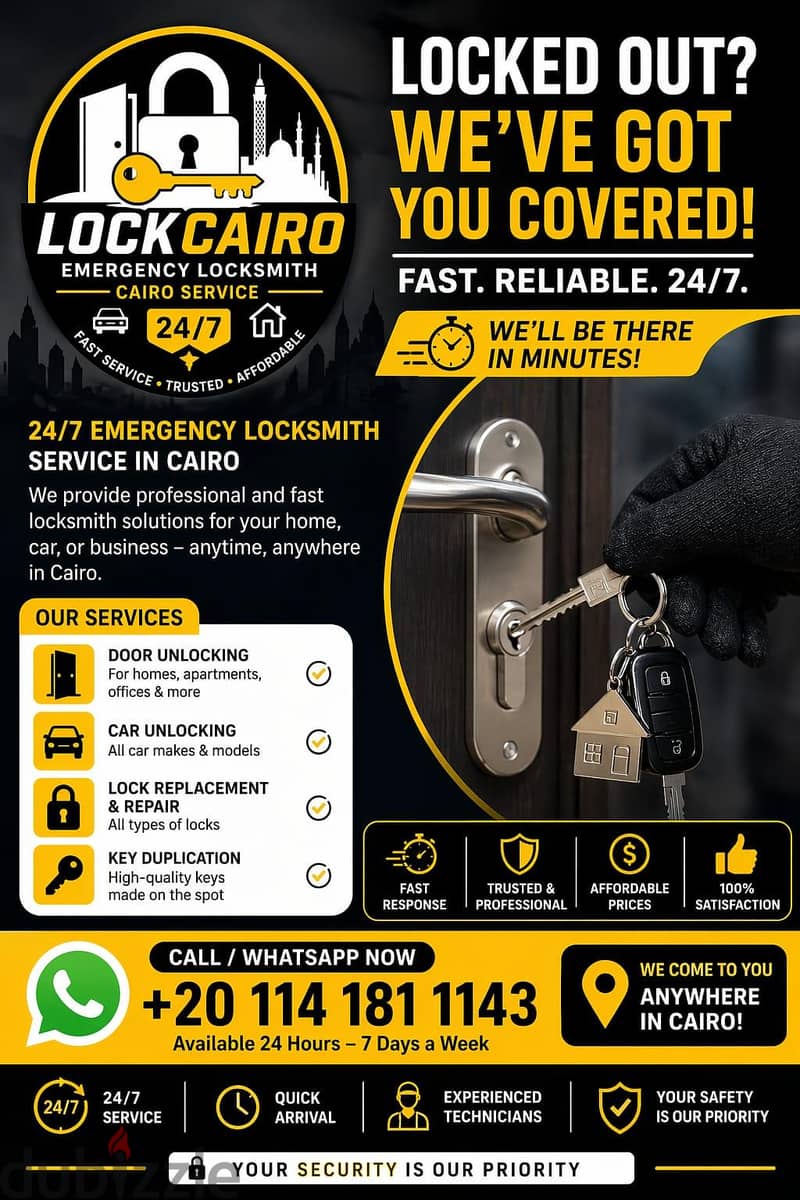 Fast Door Opening Cairo Locked out in Cairo? Fast help 6