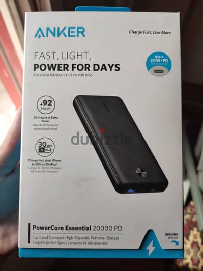 باور بانك أنكر 20 ألف PD (جديد لم يستخدم نهائياً) - Anker 20000mAh