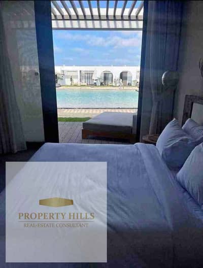 شاليه 3غرف sea view سي شور هايد بارك الساحل الشمالي بتشطيب كامل و تقسيط علي 8 سنين فيو بحر بالكامل