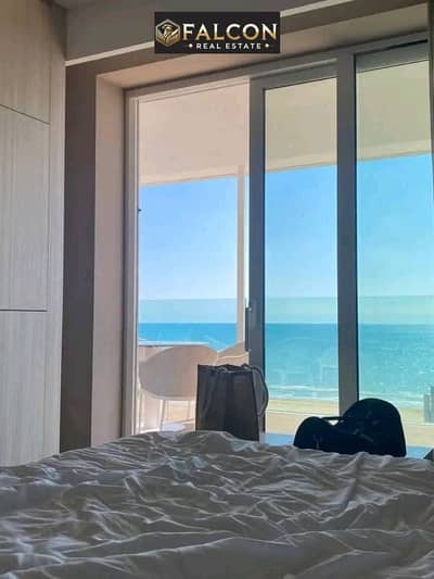 First row, most distinguished chalet with a full sea view, fully finished, at the lowest price on the market in Remal Ras El Hekma, North Coast