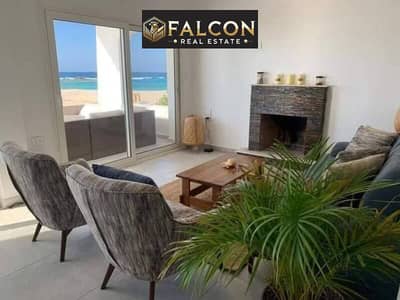 Chalet for sale on the sea in Marsa Bagoush, one of the most beautiful beaches on the North Coast, ultra-luxurious finishing