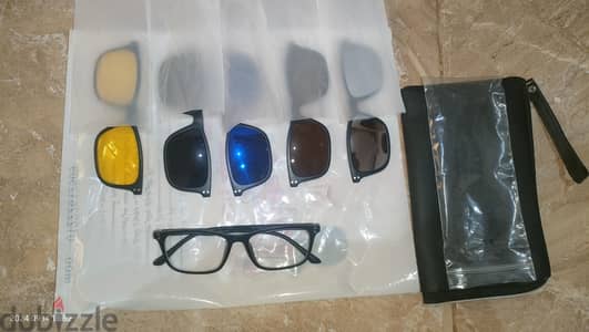 نظاره طبيه ريبان بالعدسات ray ban clip on معاه ٥ غيارات سيلكون