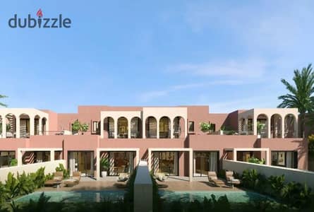 شالية للبيع متشطب بالتكيفات بفيو علي اللاجون بمشروع اوجامي من سوديك الساحل الشمالي بجوار لافيستا راس الحكمة