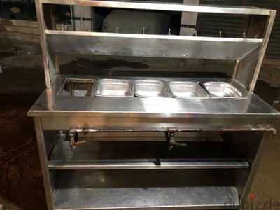 بان ماري - ترابيزة تسخين وعرض أكل(Hot Bain-Marie Counter) - استانل 304