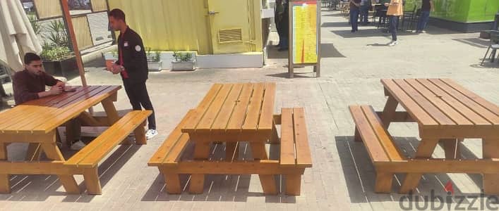 ٦ ترابيزات بنش خشب ماسيف