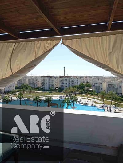 Bargain penthouse for sale in Amwaj, North Coast — 2 bedrooms, directly on the swimming pool, full sea-facing with a sea view, in a very prime location.