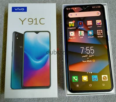 موبايل ViVo Y91C في حالة الزيرو بدون اي خدش بالكرتونة والجراب الاصلي