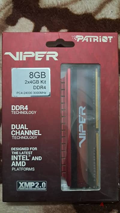 Viper Patriot 8GB (2x4GB kit) DDR4 3000 MHz Desktop Ram