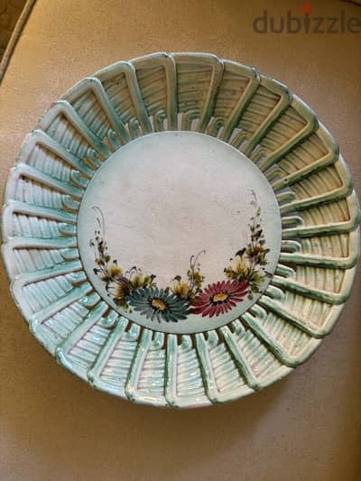 طبق بورسلين إيطالي   Italian  hand painted porcelain vintage plate