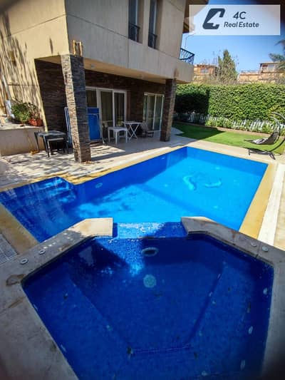 Al Rehab luxury villa for rent 450 sqm built-up 465 land 6 bedrooms swimming pool jacuzzi furnished or unfurnished prime location New Cairo