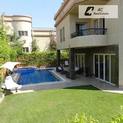 Al Rehab luxury villa for rent 450 sqm built-up 465 land 6 bedrooms swimming pool jacuzzi furnished or unfurnished prime location New Cairo