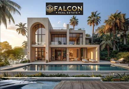 VIP LUXURY corner villa with 3 main facades on the Nile in Sheikh Zayed, installments over 10 years