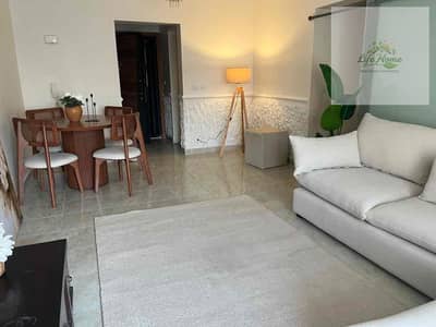 For rent furnished in Al-Rehab, an apartment with 3 bedrooms in the latest stages of Al-Rehab