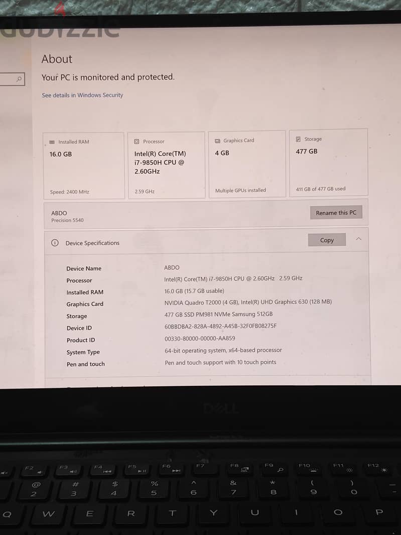 Dell precision 5540 - 4k 4