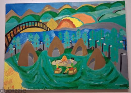 camp fire 70 x 50