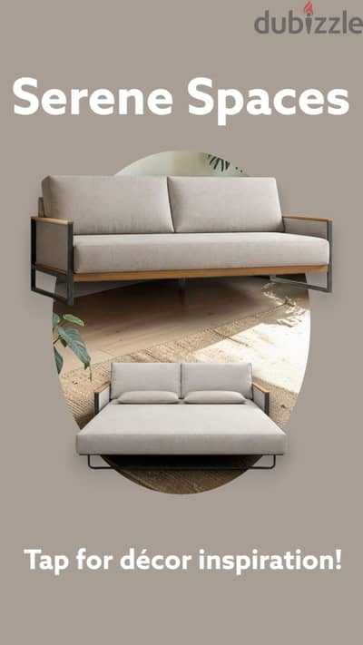 كنبة سرير مودرن 160 سم | شاسيه حديد متين | Custom Made Sofa bed