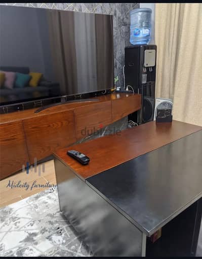TV Unit رخام وخشب