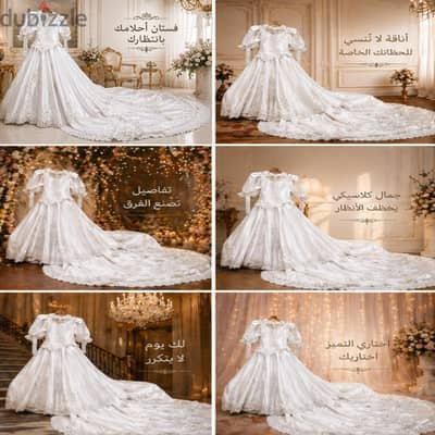 فستان ابيض راقي بتصميم كلاسيك مناسب للاطلاله هاديه مميزه يخطف الانظار
