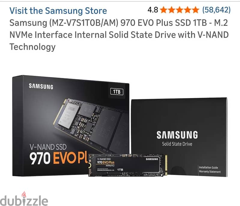 Samsung  970 EVO Plus SSD 1TB - M. 2  NVMe 1