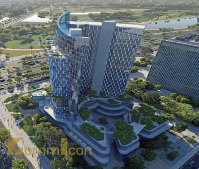 عيادة طبية 42 متر للبيع صف الابراج السياحيه فيو مباشر على النهر الاخضر في Podia Tower – العاصمة الإدارية الجديدة.