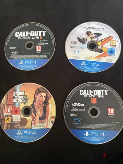 اربع العاب بلايستيشن 4 اصليين ps4