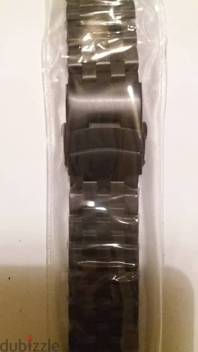 Black PVD Steel Bracelet - 22mm - Never Used - أستيك معدنى أسود زيرو