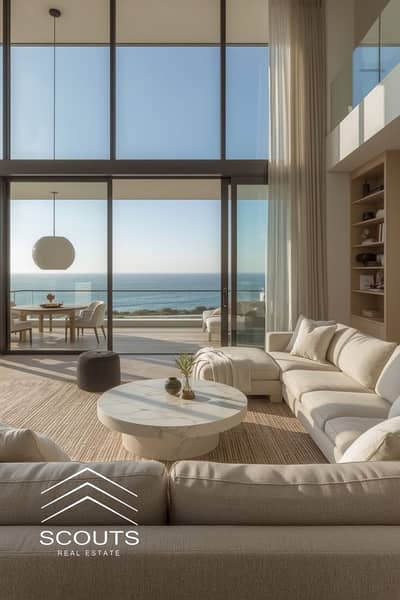 3 bedroom apartment on the sea ready for immediate occupancy fully finished with views of lakes and green spaces in New Alamein North Coast