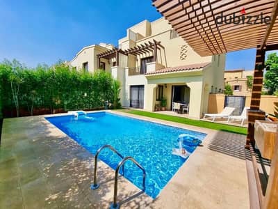 Luxury Finishing Townhouse Corner for rent in Mivida Compound, New Cairo  - High-end Furnisher  - Private Heated Swimming Pool