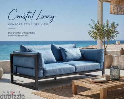 Coastal Luxury Sofa – Built for Sea Living | كنبة للشالية ضد الصدأ Coastal Luxury Sofa – Built for Sea Living | كنبة للشالية ضد الصدأ