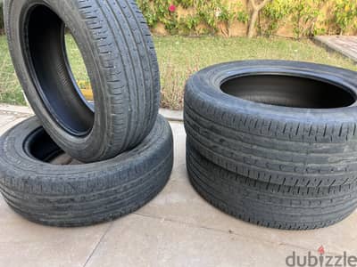 للبيع طقم اطارات  كونتينتال  مقاس 215-60-R17
