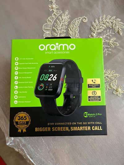 ساعة oraimo watch pro 2 مع العلبة بتاعتها مكالمات واتصال ومميزات كتير