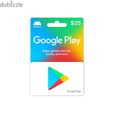 بطاقه google play  أمريكية بقيمة 25 دولار. خصم يصل إلى 10%.