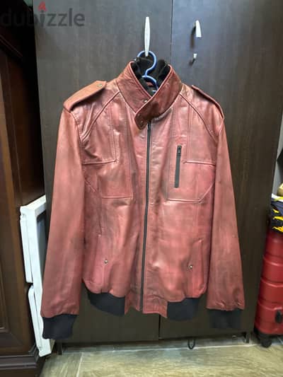 old school Tye Dye red leather jacket