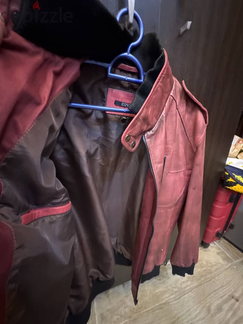 old school Tye Dye red leather jacket 2