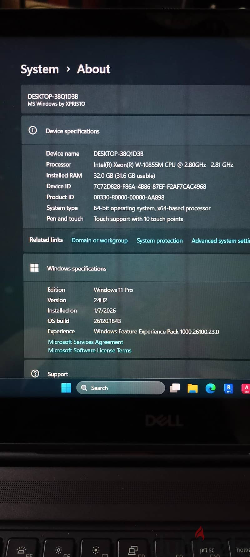 Dell Precision 7550 Workstation 8