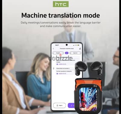 سماعه Htc تدعم الترجمه الفوريه بشاشه لمس ذكيه  مدعمه بالذكاء الاصطناعي