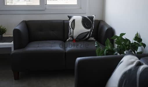 ** FOR SALE: NATUZZI GENUINE ITALIAN LEATHER COUCHES – CHARCOAL GRAY