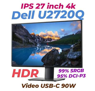 Dell U2720Q UltraSharp USB-C 90w HDR 27 4k IPS DCI-P3 10bit Monitor