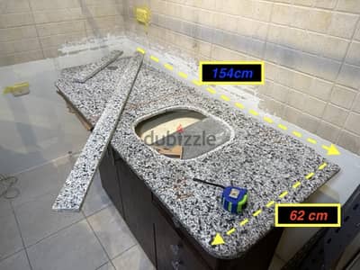 Granite countertop For Kitchen 154x62x2 cm جرانيت للمطبخ