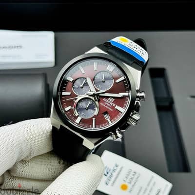 Casio Watches Edifice Men Genuine leather band-EQS-950BL-5AVUDF