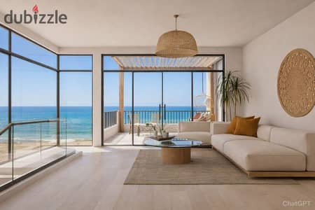 فرصة شاليه متشطب بالفرش بView بانورامي بحر وPool للبيع بالتقسيط في ارقى Resort في العين السخنة